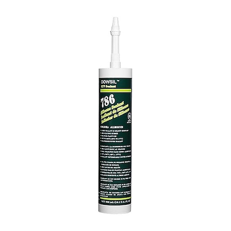 Plastic Adhesive, 10 oz, Cartridge, Gray, Silicone Base, Dowsil