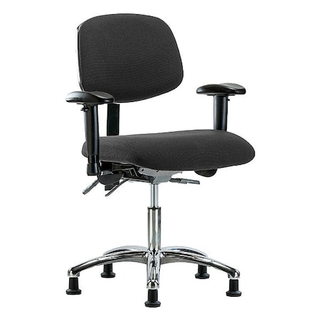 Ergonomic Chair, Adjustable Arms, 19" to 24" Height, Black