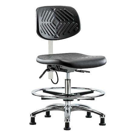 ESD Task Chair, No Arms, 20-1/2" to 28" Height, Black