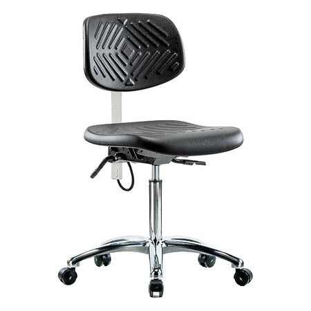 Ergonomic Chair, No Arms, 20-1/2" to 28" Height, Black