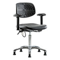 ESD Task Chair, Adjustable Arms, 20-1/2" to 28" Height, Black