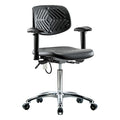 ESD Task Chair, Adjustable Arms, 20-1/2" to 28" Height, Black
