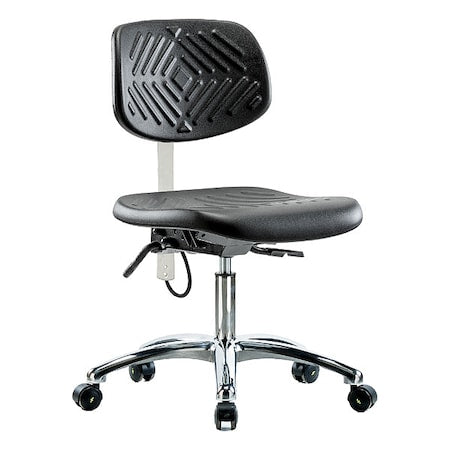 Ergonomic Chair, No Arms, 17-1/2" to 22-3/4" Height, Black