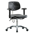 Ergonomic Chair, Adjustable Arms, 17-1/2" to 22-3/4" Height, Black
