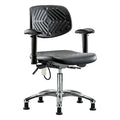 Ergonomic Chair, Adjustable Arms, 17-1/2" to 22-3/4" Height, Black