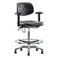 ESD Task Chair, Adjustable Arms, 24-1/2" to 34-3/4" Height, Black