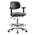 ESD Task Chair, Adjustable Arms, 24-1/2" to 34-3/4" Height, Black