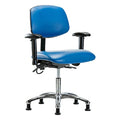 Ergonomic Chair, Adjustable Arms, 19" to 24" Height, Blue