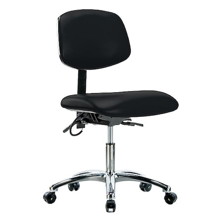 Ergonomic Chair, No Arms, 19" to 24" Height, Black