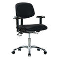 Ergonomic Chair, Adjustable Arms, 19" to 24" Height, Black