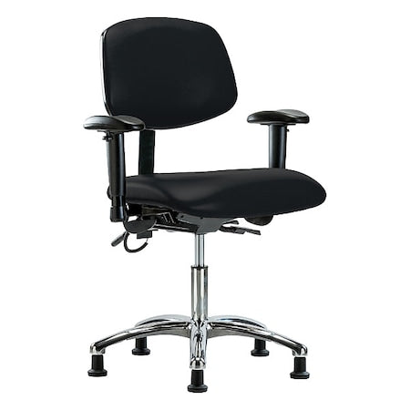 Ergonomic Chair, Adjustable Arms, 19" to 24" Height, Black