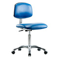 Ergonomic Chair, Vinyl (Antibacterial), Blue, 21-1/2" to 29" Seat Height, Non-Marring Glides