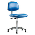 Ergonomic Chair, Vinyl (Antibacterial), Blue, 21-1/2" to 29" Seat Height, Non-Marring Glides