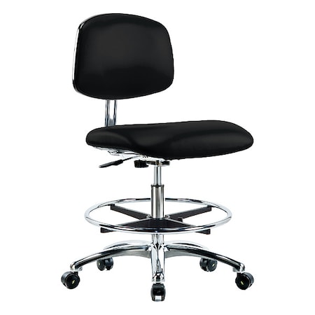 Medium Bench Chair Ergonomic Chair, 21-1/2" to 29" Height, Vinyl, Black