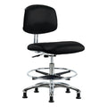 Ergonomic Chair, Vinyl (Antibacterial), Black, 21-1/2" to 29" Seat Height, Non-Marring Glides
