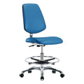 ESD Task Chair, Vinyl (Antibacterial), Blue, 21-1/2" to 29" Seat Height, Rolling