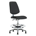 ESD Task Chair, Vinyl (Antibacterial), Black, 21-1/2" to 29" Seat Height, Non-Marring Glides