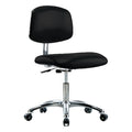 Ergonomic Chair, Vinyl (Antibacterial), Black, 18-1/2" to 23-3/4" Seat Height, Rolling
