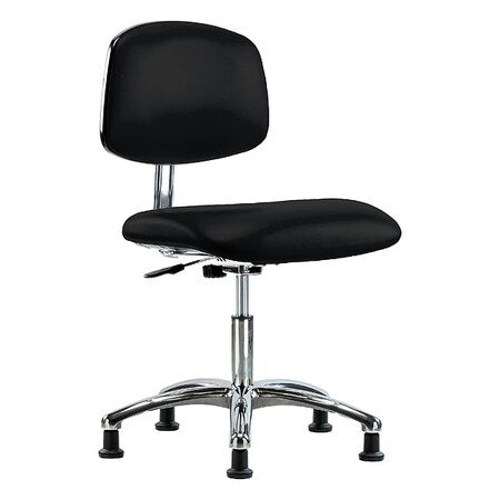 Ergonomic Chair, Vinyl (Antibacterial), Black, 18-1/2" to 23-3/4" Seat Height, Non-Marring Glides
