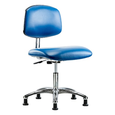 Ergonomic Chair, Vinyl (Antibacterial), Blue, 18-1/2" to 23-3/4" Seat Height, Non-Marring Glides