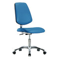 ESD Task Chair, Vinyl (Antibacterial), Blue, 18-1/2" to 23-3/4" Seat Height, Rolling