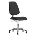 ESD Task Chair, Vinyl (Antibacterial), Black, 18-1/2" to 23-3/4" Seat Height, Non-Marring Glides