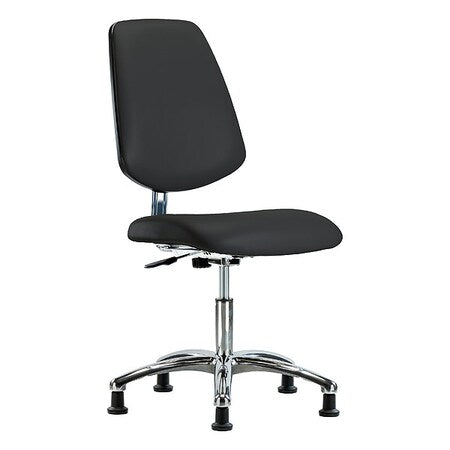 ESD Task Chair, Vinyl (Antibacterial), Black, 18-1/2" to 23-3/4" Seat Height, Non-Marring Glides