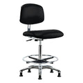 Ergonomic Chair, Vinyl (Antibacterial), Black, 25-3/4" to 35-1/2" Seat Height, Non-Marring Glides