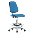 Ergonomic Chair, Vinyl (Antibacterial), Blue, 25-3/4" to 35-1/2" Seat Height, Rolling