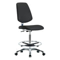 ESD Task Chair, Vinyl (Antibacterial), Black, 25-3/4" to 35-1/2" Seat Height, Rolling