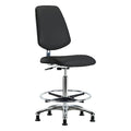 Ergonomic Chair, Vinyl (Antibacterial), Black, 25-3/4" to 35-1/2" Seat Height, Non-Marring Glides