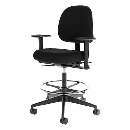 Task Chair, 27-1/2"W, Black, Foam, 350lb
