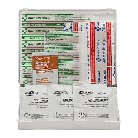 First Aid Kit and Housing, Plastic 16 Components, 5 People Served