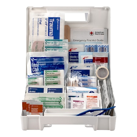 First Aid Kit and Housing, Plastic 200 Components, 50 People Served