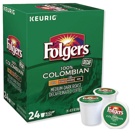 Coffee, Lively Colombian Decaf, Pod, Decaffeinated, Ground, 7.44 oz, 24 PK