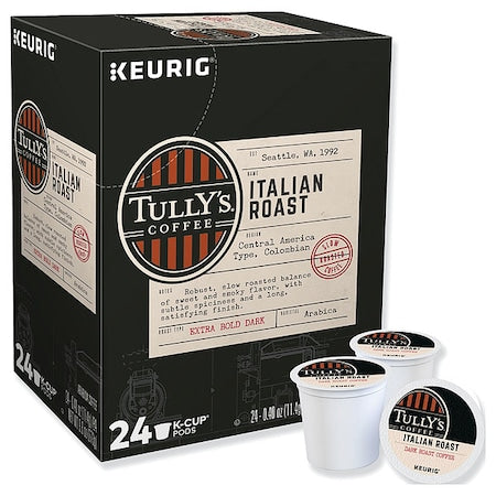 Coffee, Italian Roast, Pod, Caffeinated, Ground, 2.4 lb, 96 PK