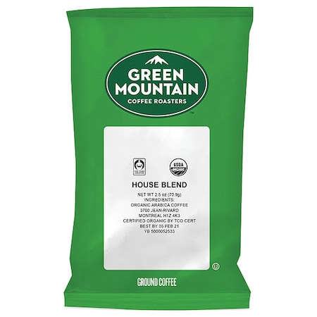 Coffee, House Blend, Fraction Pack, Caffeinated, Ground, 7.81 lb, 50 PK