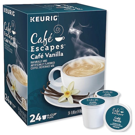 Coffee, Cafe Vanilla, Pod, Caffeinated, Ground, 11.76 oz, 24 PK