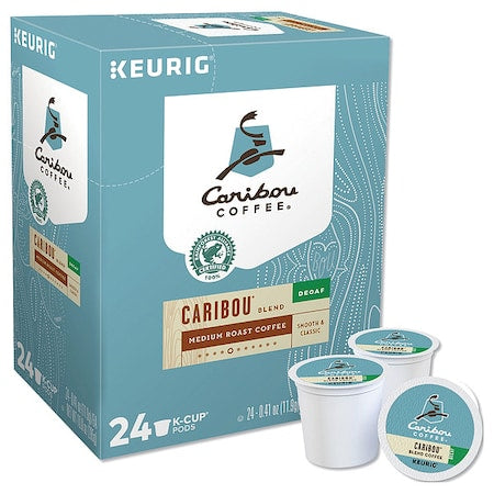 Coffee, Caribou Blend Decaf, Pod, Decaffeinated, Ground, 9.84 oz, 24 PK