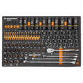 97 Piece 1/4 in, 3/8 in, 1/2 in Drive Bolt Biter Mechanics Tool Set in Foam Storage Tray