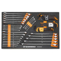 59 Piece 6 Point Combination Wrench and Hex Key Set in Foam Storage Tray