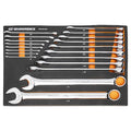 19 Piece 12 Point Long Pattern Combination SAE Wrench Set in Foam Storage Tray