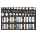 60 Piece 1/2 in Drive Master SAE Socket Set in Foam Storage Tray