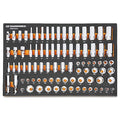 85 Piece 3/8 in Drive Master SAE Socket Set in Foam Storage Tray
