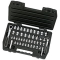1/4 in, 3/8 in Drive Socket Set Metric, SAE 46 Pieces 5/32 in to 3/4 in , Chrome
