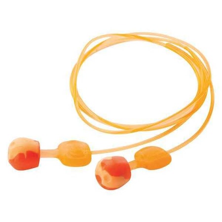 TrustFit(TM)Pod Reusable Foam Ear Plugs, Pod Shape, 28 dB, Orange, 100 PK