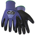 Helix Cut-Resistant Coated Gloves, A6 Cut, Polyurethane, HPPE, Black/Blue, XS (Size 6), 1 Pair
