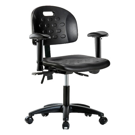 Ergonomic Chair Ergonomic Chair, Adjustable Arms, 17-1/4" to 22-1/2" Height, Polyurethane, Black