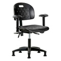 Ergonomic Chair Ergonomic Chair, Adjustable Arms, 17-1/4" to 22-1/2" Height, Polyurethane, Black