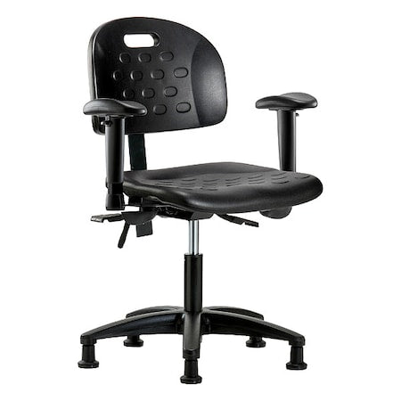 Ergonomic Chair Ergonomic Chair, Adjustable Arms, 17-1/4" to 22-1/2" Height, Polyurethane, Black